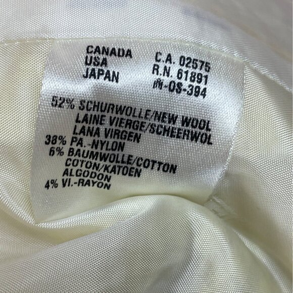 Escada Yellow Textured Tweed Jacket With White Trim Womens Size 38 - Picture 8 of 9